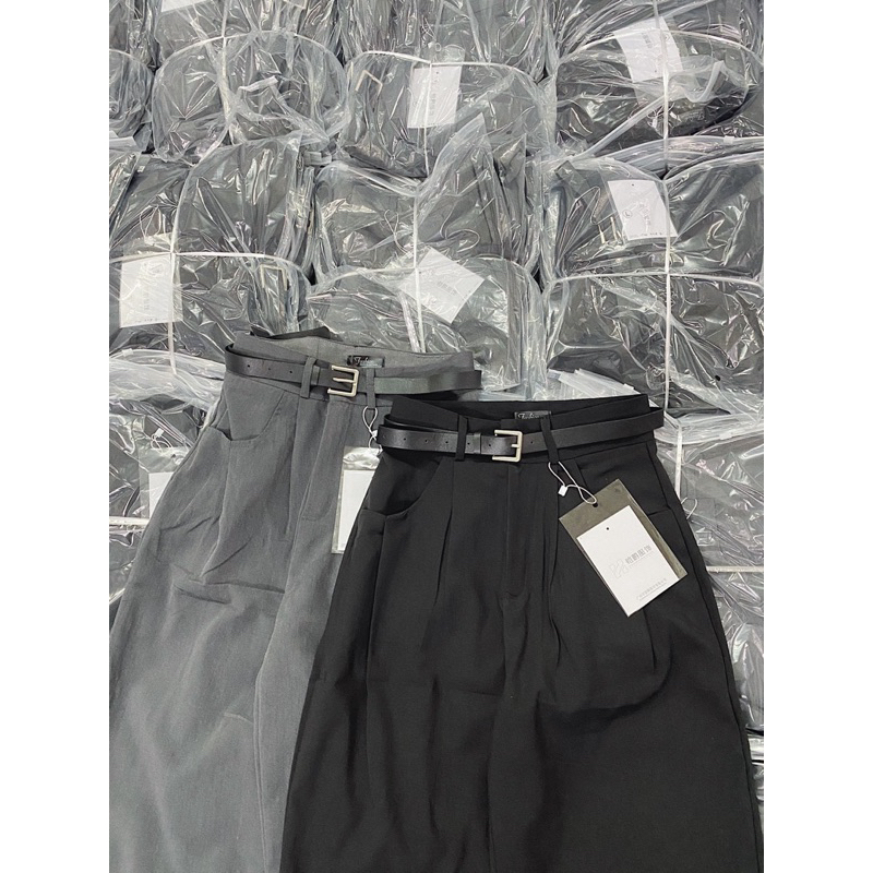 MÃ 6326 QUẦN BAGGY VẢI CHIẾT LY KÈM DÂY LƯNG