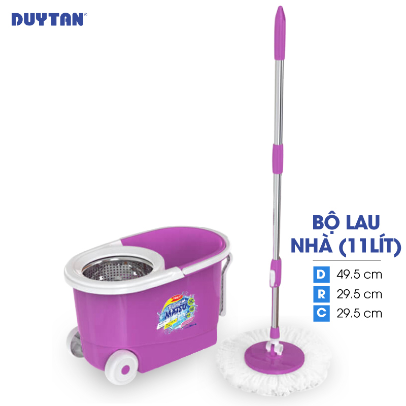 Bộ lau nhà nhựa DUY TÂN 11 lít có bánh xe (49.5 x 29.5 x 29.5 cm) - 04025 - Giao màu ngẫu nhiên