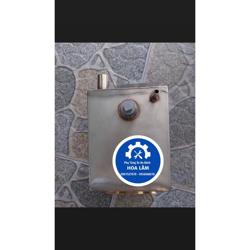 Thùng dầu inox xe ba bánh - xe ba gác - xe lôi