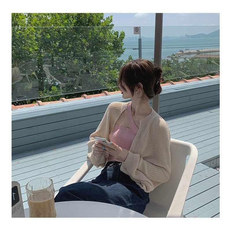 Áo cardigan croptop len, áo khoác vải len dệt mịn màu trơn dễ mix đồ thu đông đi chơi, đi học 1STCLOTHES