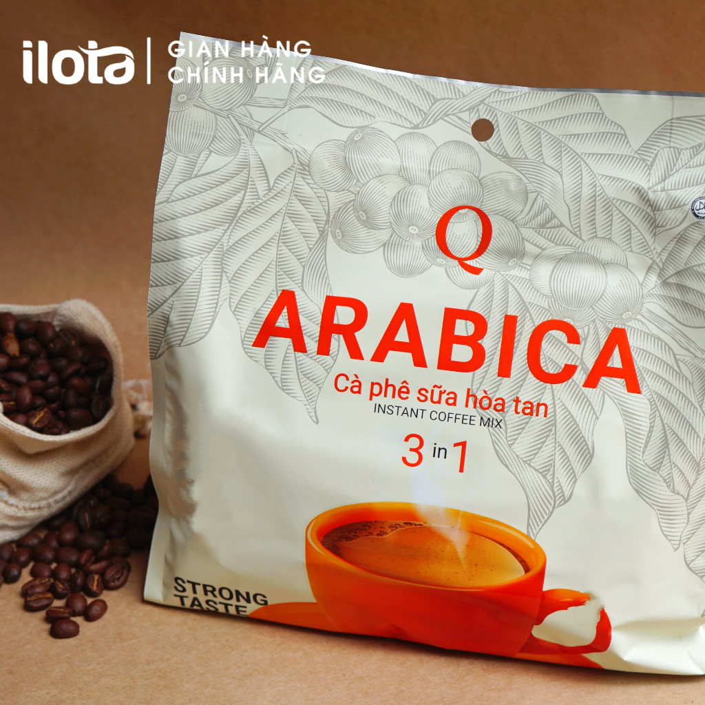 Cà phê Arabica sữa hòa tan 3in1 TRẦN QUANG uống liền 60 gói