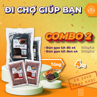 Combo Đi chợ 2 Tây Nguyên Food – Việt Nam 4kg: Bún gạo lứt đen và Bún gạo lứt đỏ