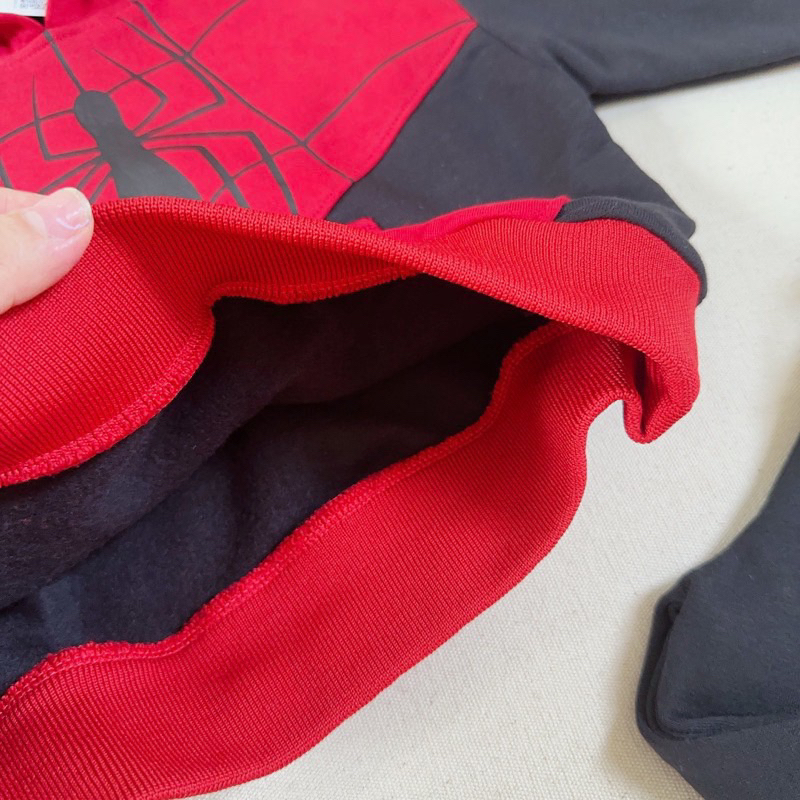 Bộ hoodie nhện đỏ đen cho bé trai