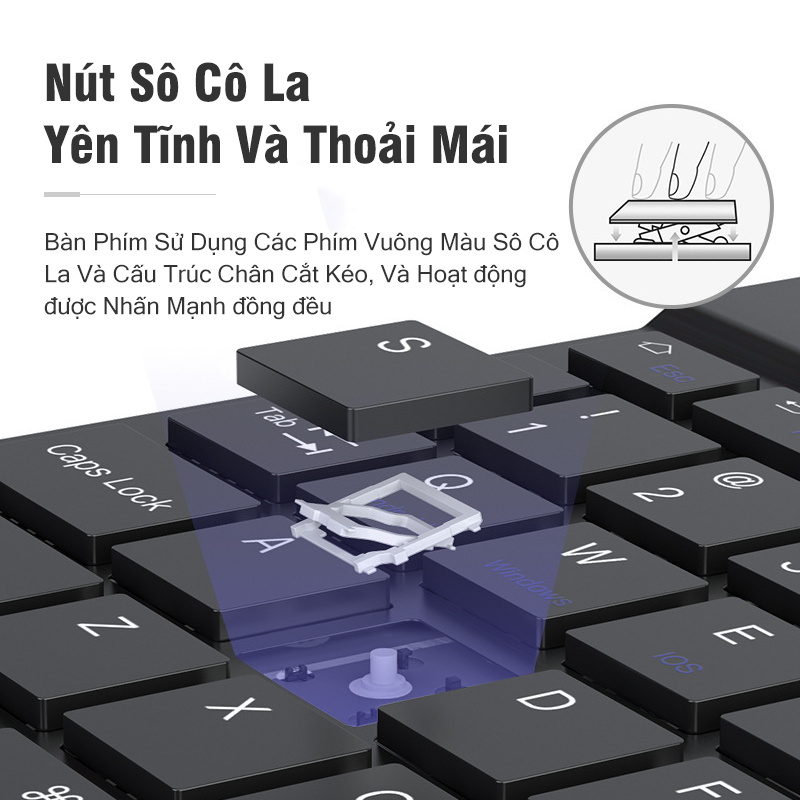 Bàn Phím Bluetooth Mini Không Dây Kèm Chuột Bàn Phím Kết Nối Điện Thoại Cho Điện Thoại Ipad Máy Tính Laptop