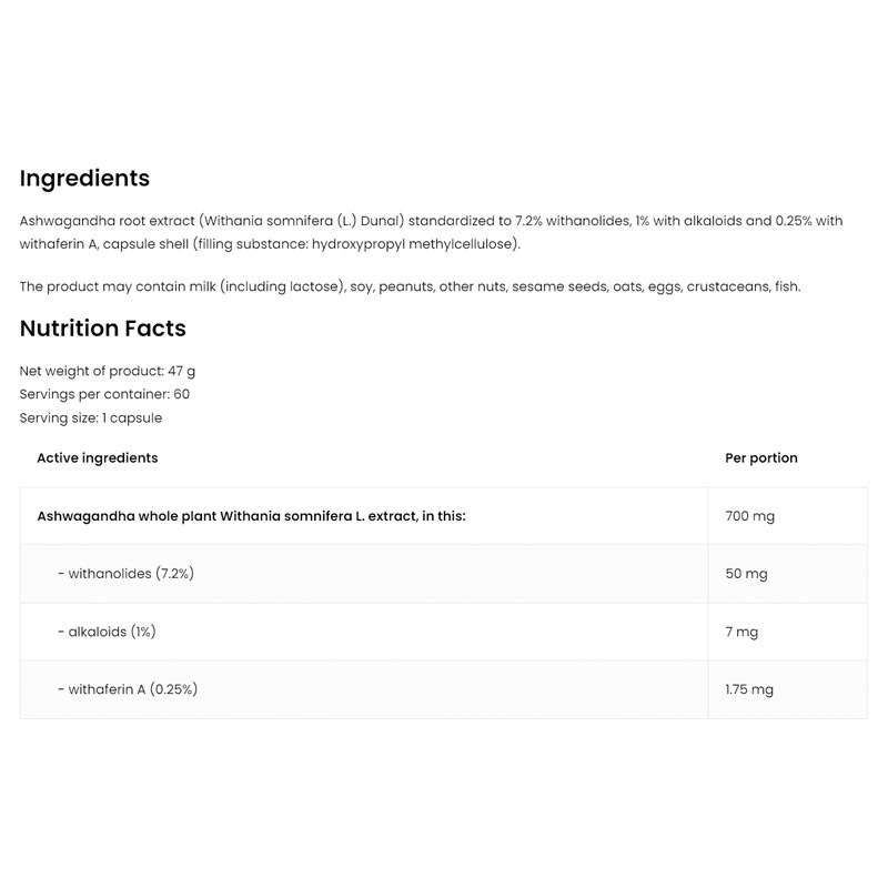 OSTROVIT ASHWAGANDHA 50MG 60 VIÊN Hỗ Trợ Điều Hòa Căng Thẳng Tăng Cường Hệ Miễn Dịch