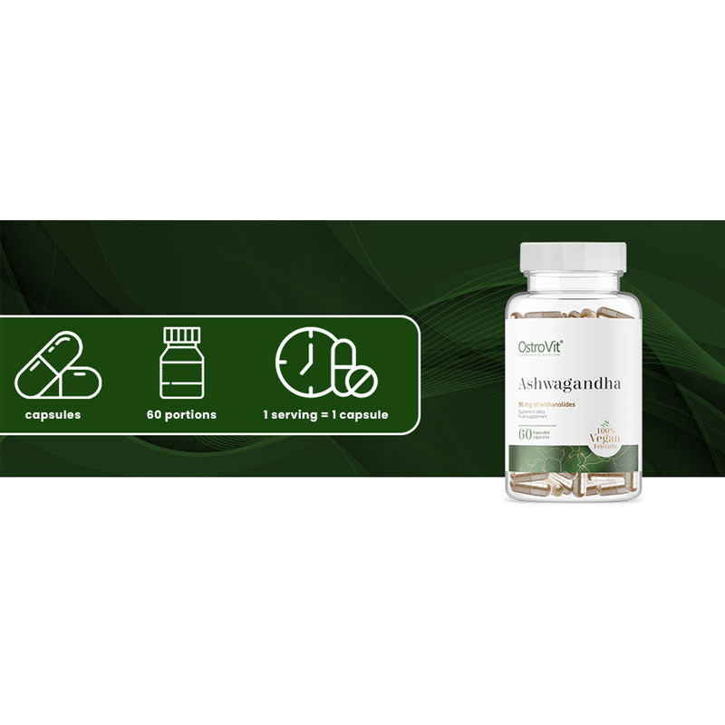 OSTROVIT ASHWAGANDHA 50MG 60 VIÊN Hỗ Trợ Điều Hòa Căng Thẳng Tăng Cường Hệ Miễn Dịch