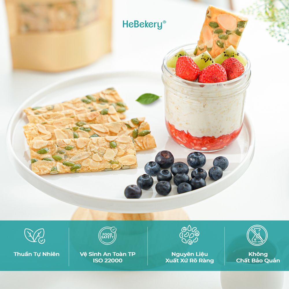 Bánh Ngói Hạnh Nhân Siêu Hạt Chuẩn Keto - Bánh Ngói Ăn Kiêng Chuẩn Eatclean HEBEKERY by HEBE