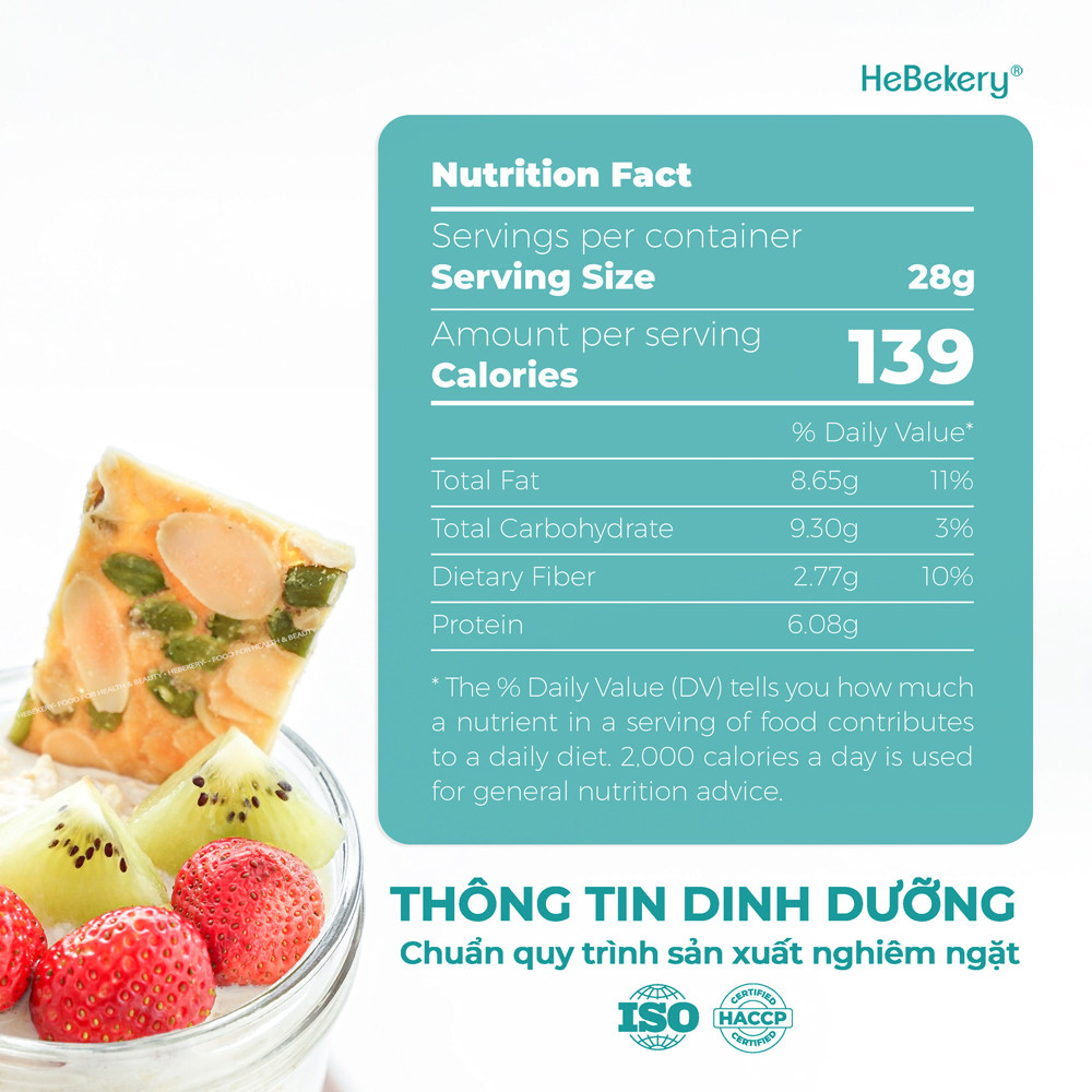 Bánh Ngói Hạnh Nhân Siêu Hạt Chuẩn Keto - Bánh Ngói Ăn Kiêng Chuẩn Eatclean HEBEKERY by HEBE