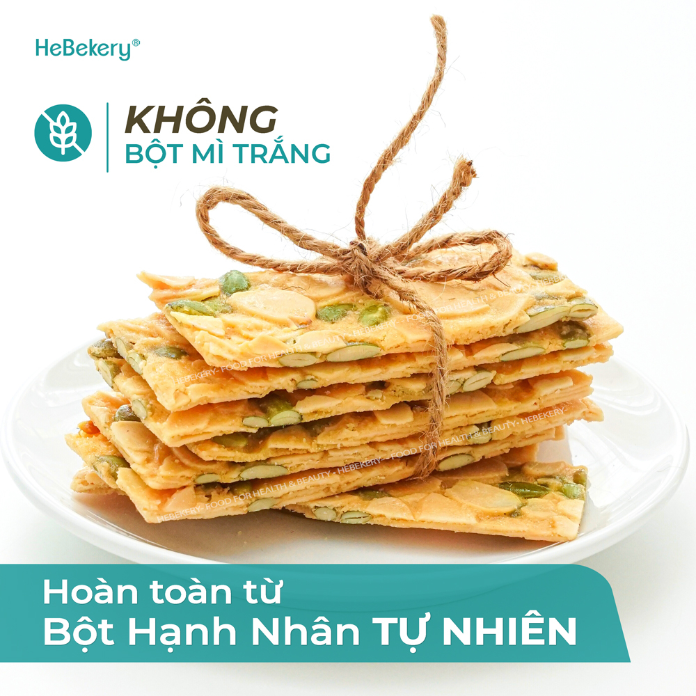 Bánh Ngói Hạnh Nhân Siêu Hạt Chuẩn Keto - Bánh Ngói Ăn Kiêng Chuẩn Eatclean HEBEKERY by HEBE