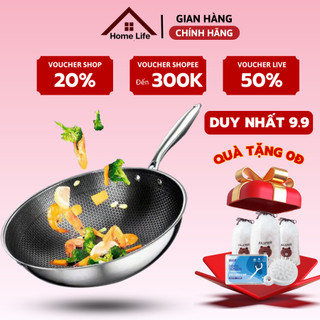 Chảo Sâu Lòng Chống Dính Vân Đá Hàn Quốc Có Nắp Kính Size 18/32cm