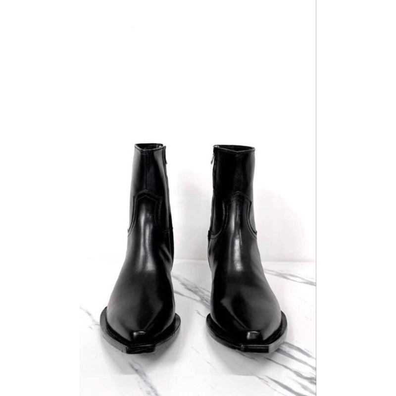 Santiago Boots Giày Da Bò Nam Mũi Vuông Nhập Khẩu Bangladesh Cực Điệu, Bốt Khóa Kéo YKK Chính Hãng - TDK Shoemaker