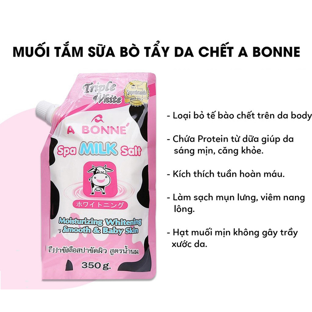 Muối tắm sữa bò tẩy tế bào chết A Bonne Spa Milk Salt 350g