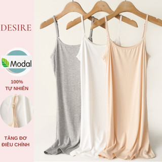  Váy hai dây Váy mặc lót chất thun modal  Gỗ sồi  dáng ôm body cổ ngang có TĂNG ĐƠ điều chỉnh DESIRE VN-062 