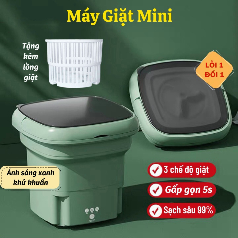 Máy Giặt Mini Tự Động Máy Giặt Gấp Gọn Khử Khuẩn Bằng Ánh Sáng Xanh