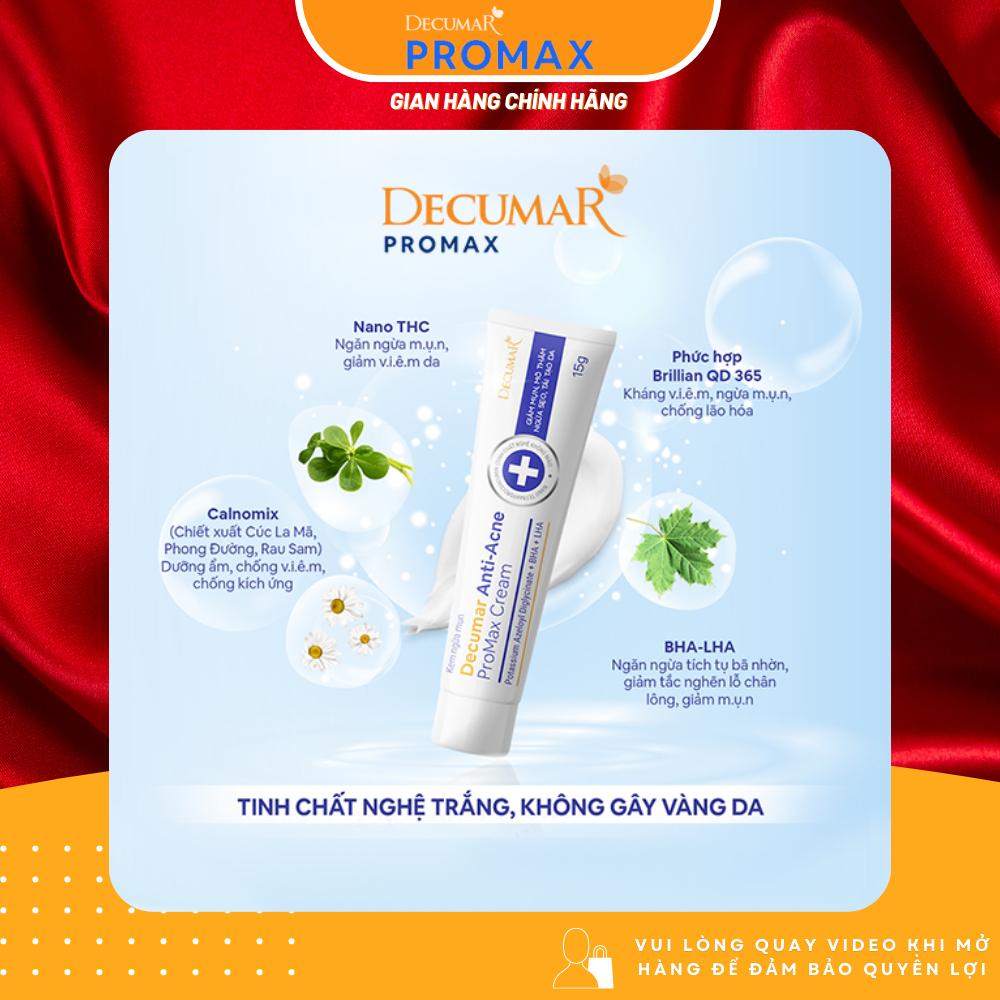 Kem Ngừa Mụn Decumar Anti-Acne Promax Cream 15g | DECUMAR PROMAX OFFICIAL