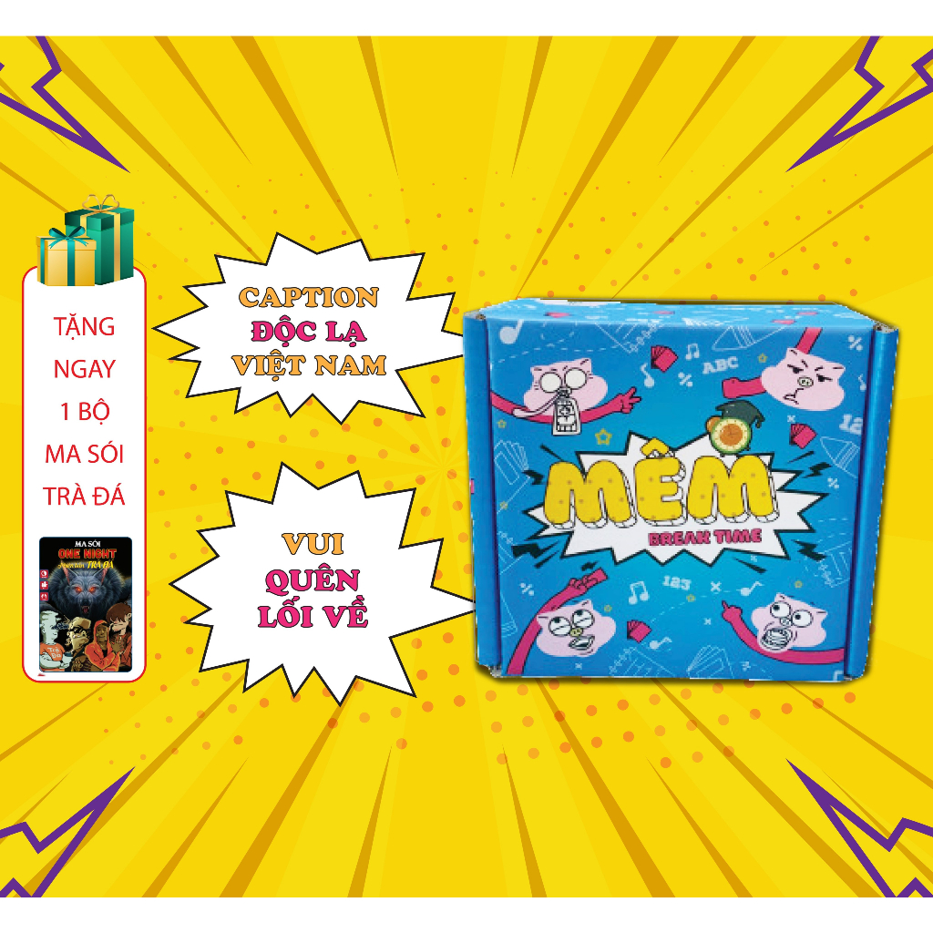 Bộ bài meme Mêm boardgame Choidee nhiều phiên bản hài hước chơi nhóm cùng bạn bè 130 lá