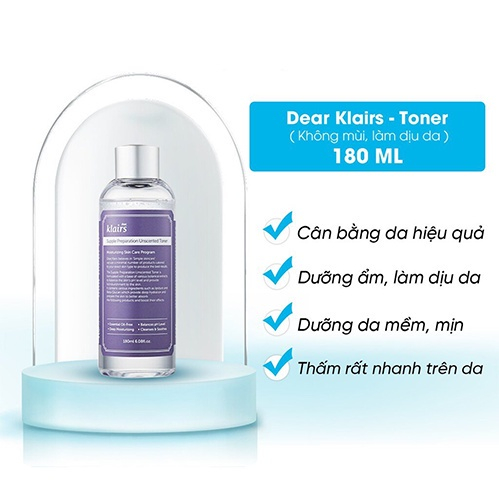 Nước hoa hồng không mùi Klairs Supple Preparation Unscented Toner dưỡng ẩm cân bằng da 180ml - Minea Store | BigBuy360 - bigbuy360.vn