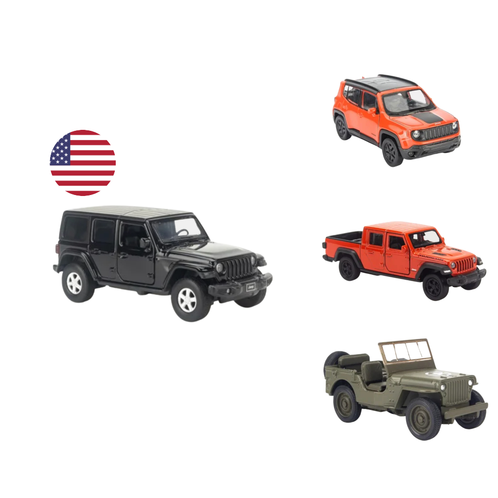 Mô hình xe Jeep Gladiator, Renegade, Wrangler, Willys MB 1941 1:36