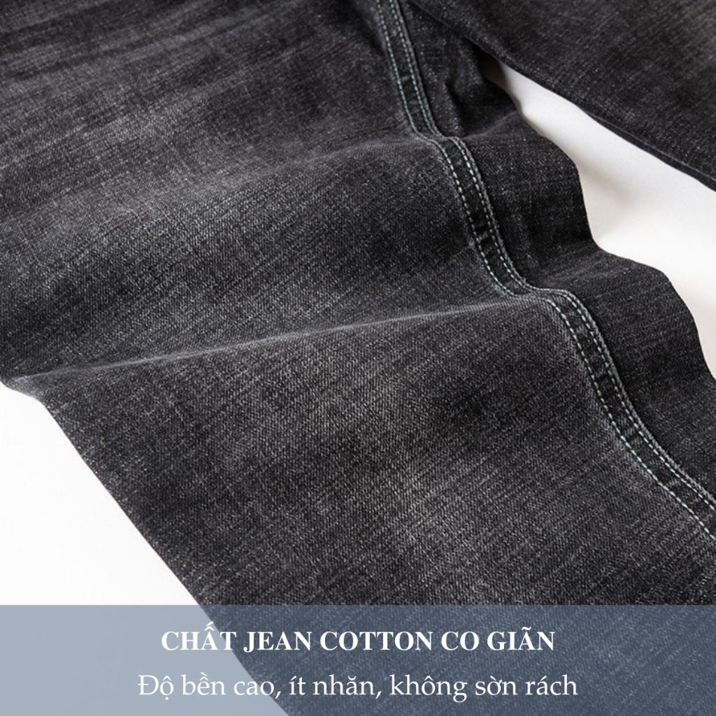Quần Jean Skinny Nam Cao Cấp H90 Màu Khói Chất Bò Cotton Co Giãn Trẻ Trung J081