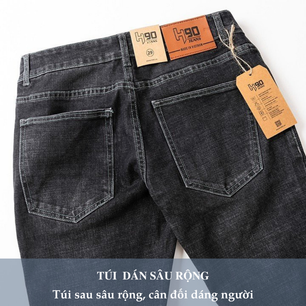 Quần Jean Skinny Nam Cao Cấp H90 Màu Khói Chất Bò Cotton Co Giãn Trẻ Trung J081