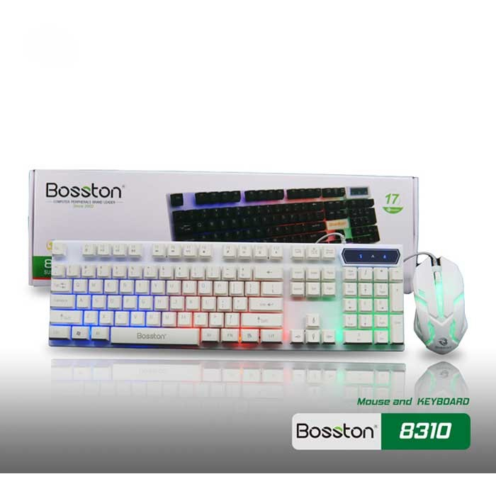 Combo bàn phím và chuột giả cơ Boston 8310 Đèn LED đa màu