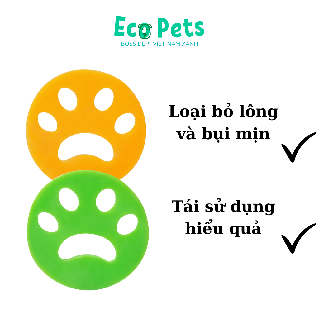 Dụng cụ lấy lông chó mèo ECOPETS bàn tay hít lông chó mèo ra khỏi quần áo nhanh chóng tiện lợi tái sử dụng được