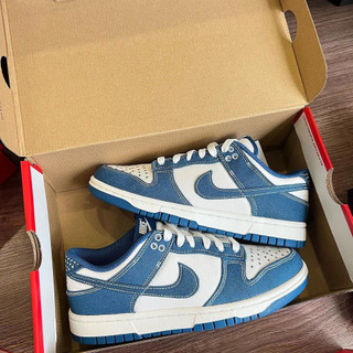 Giày sneaker nike dunk low industrial blue 'sashiko' dv0834-101 màu xanh jean denim | piupiu authentic