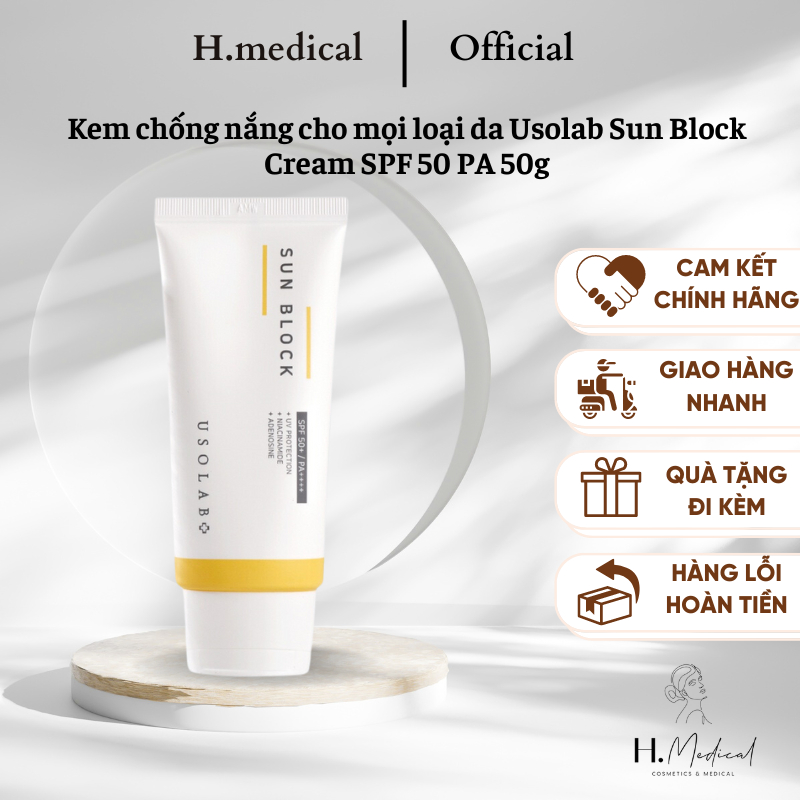 Kem chống nắng cho mọi loại da Usolab Sun Block Cream SPF 50 PA 50g