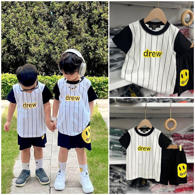 Bộ quần áo thể thao mặt cười hot năm 2023 chất thun cotton 100% cho bé trai và bé gái (9-43kg) SHOP YOIMEE KIDS