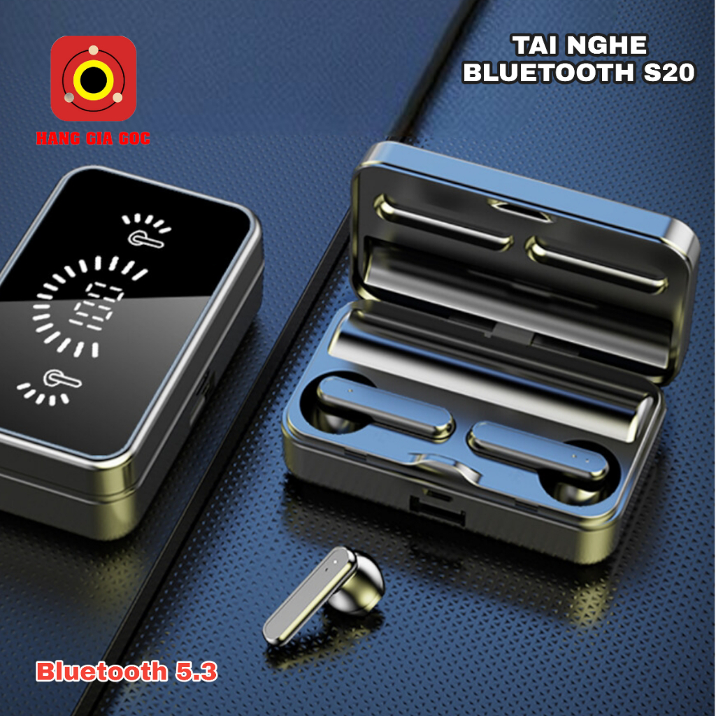Tai Nghe Bluetooth S20 TWS Phiên Bản V5.3 Màn Hình LED, Chống Thấm Nước, Hạn Chế Tiếng Ồn, Micro Đàm Thoại To Rõ