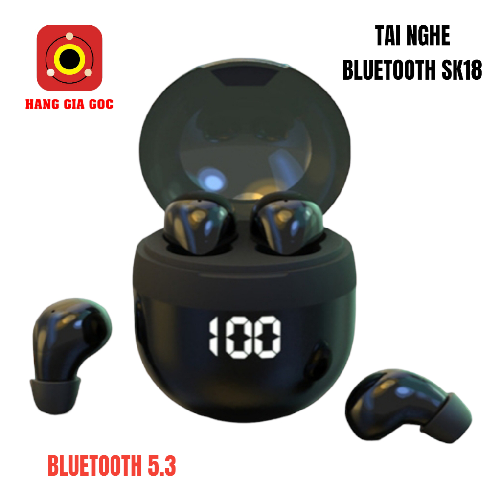 Tai Nghe Mini SK18 Bluetooth 5.3 Pin Trâu, Thiết Kế Nhỏ Gọn, Cảm Ứng Thông Minh, Kết Nối Ổn Định, Âm Thanh HiFi