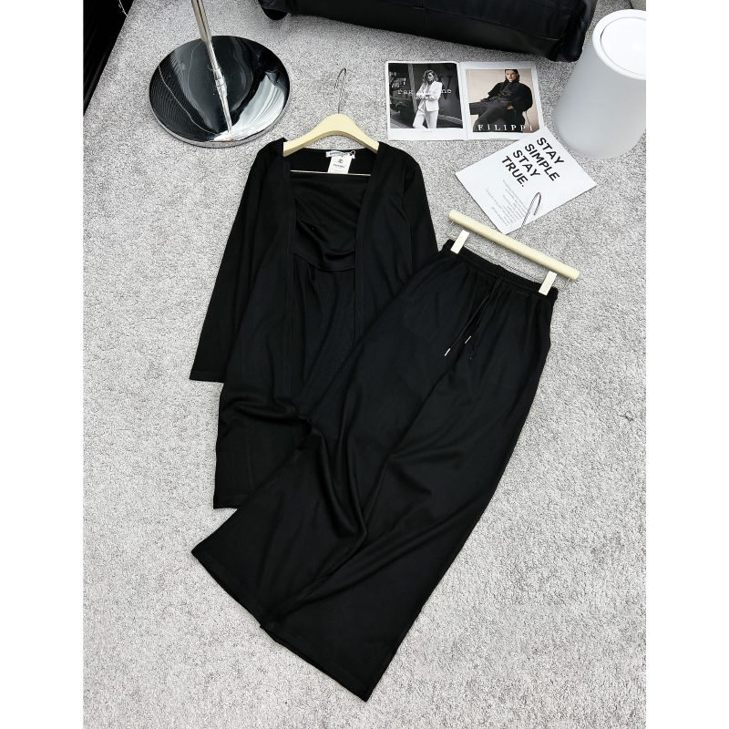 Set Bộ Nữ Thu Đông 3 Chi Tiết Kèm Áo Choàng Ngoài Hàng Quảng Châu SB6011 - Vin Store