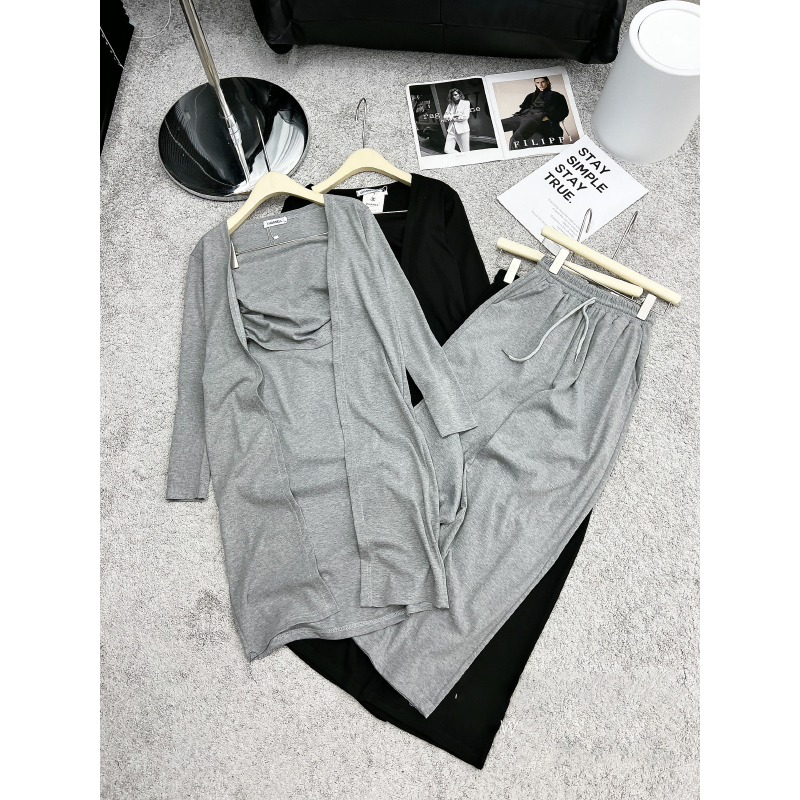 Set Bộ Nữ Thu Đông 3 Chi Tiết Kèm Áo Choàng Ngoài Hàng Quảng Châu SB6011 - Vin Store