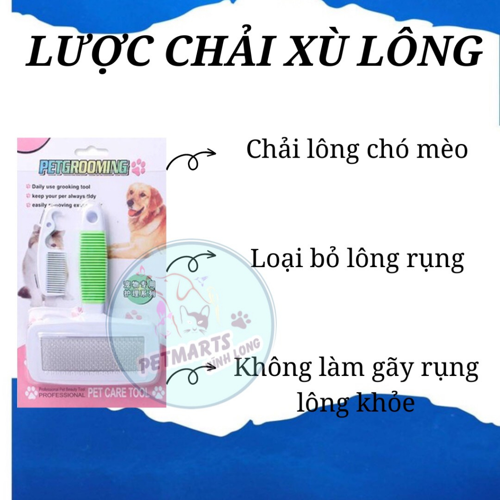 Lược chải lông cho chó mèo cán su
