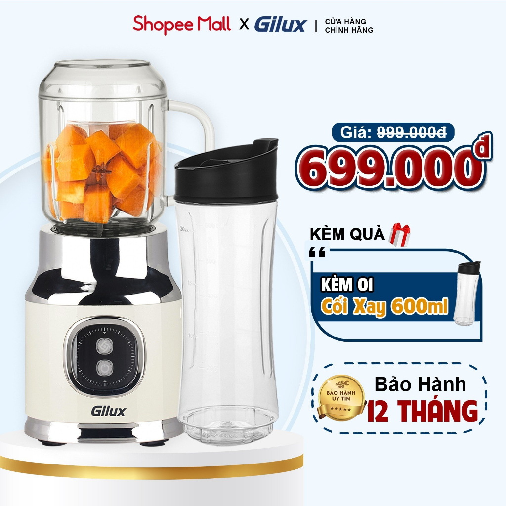 Máy xay sinh tố Gilux GLS70 Chính Hãng, Máy xay Gilux 2 Cối cao cấp - Bảo Hành 12 Tháng