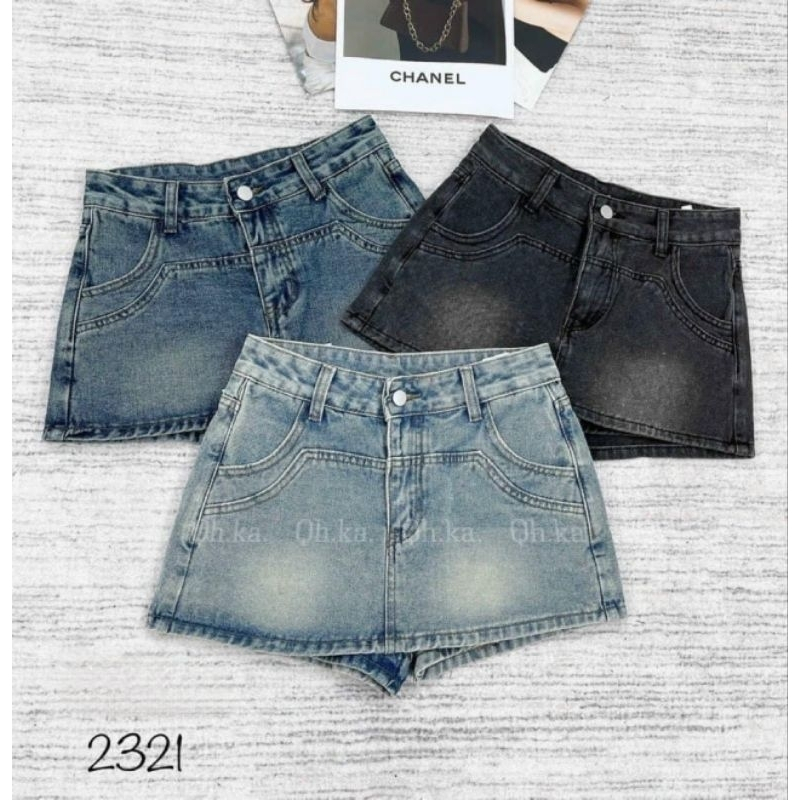 Chân váy mini denim jeans đính đá QCL1 LuciK Shop CV0015