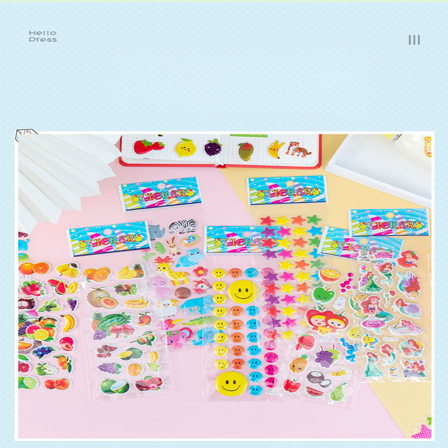 Hình dán trang trí, sticker miếng dán hoạt hình cute trang trí dán tập vở, bình nước, bút nước