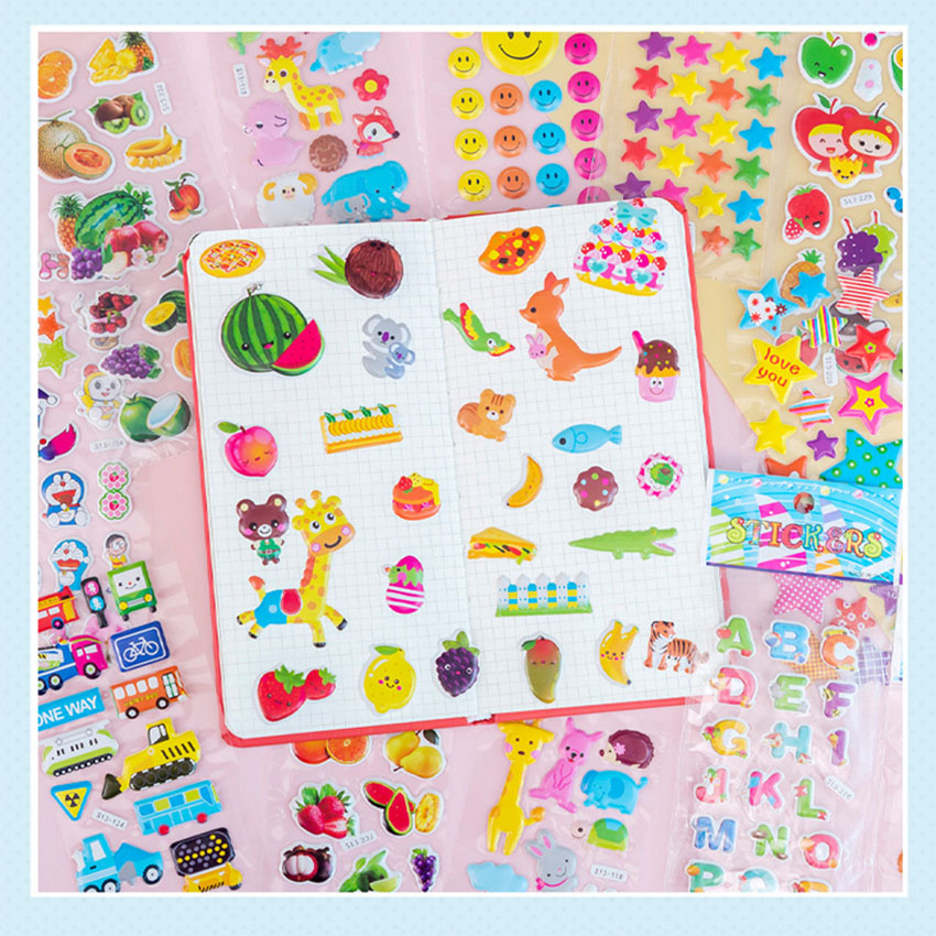 Hình dán trang trí, sticker miếng dán hoạt hình cute trang trí dán tập vở, bình nước, bút nước