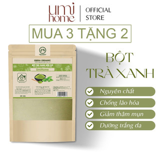 Bột Trà Xanh hữu cơ UMIHOME nguyên chất 40g đắp mặt nạ trắng da, ngừa mụn và thâm hiệu quả, chống lão hóa
