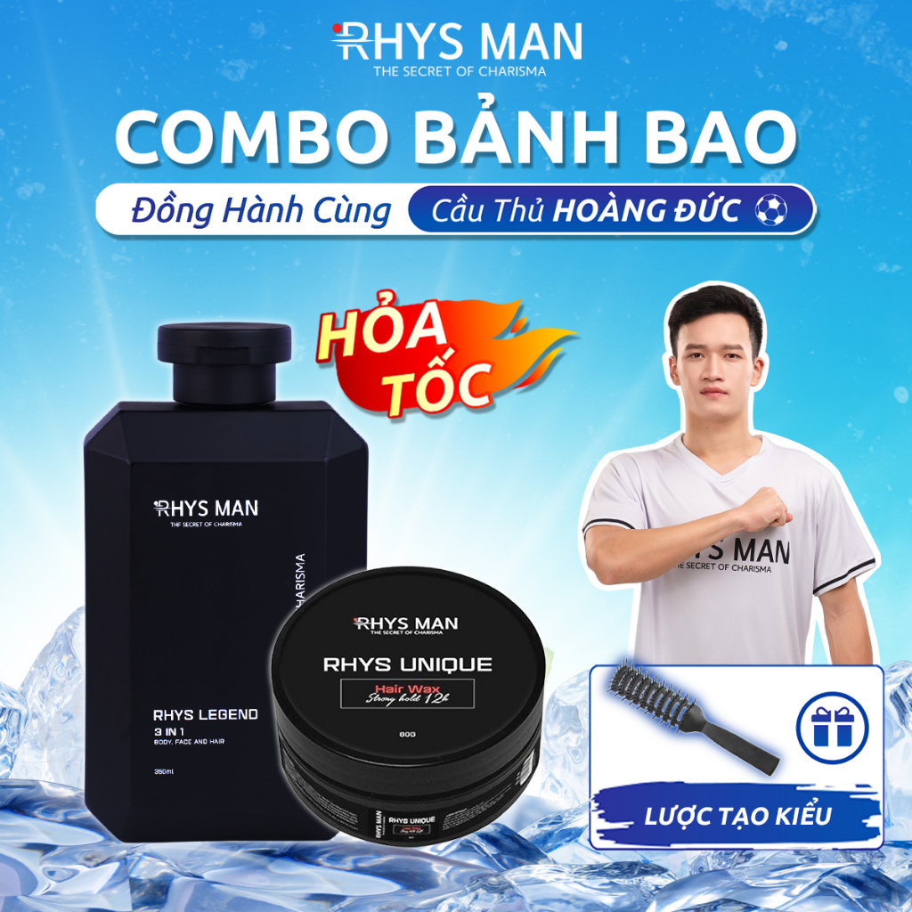 Bộ quà tặng Sữa tắm gội nam 3 in 1 hương nước hoa 350ml & Sáp vuốt tóc giữ nếp tốt tạo kiểu tự nhiên 80g