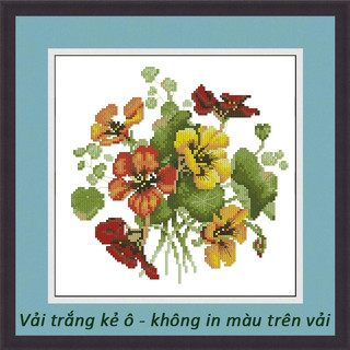 Tranh thêu chữ thập không in màu trên vải HC048 (25 x 25 cm)