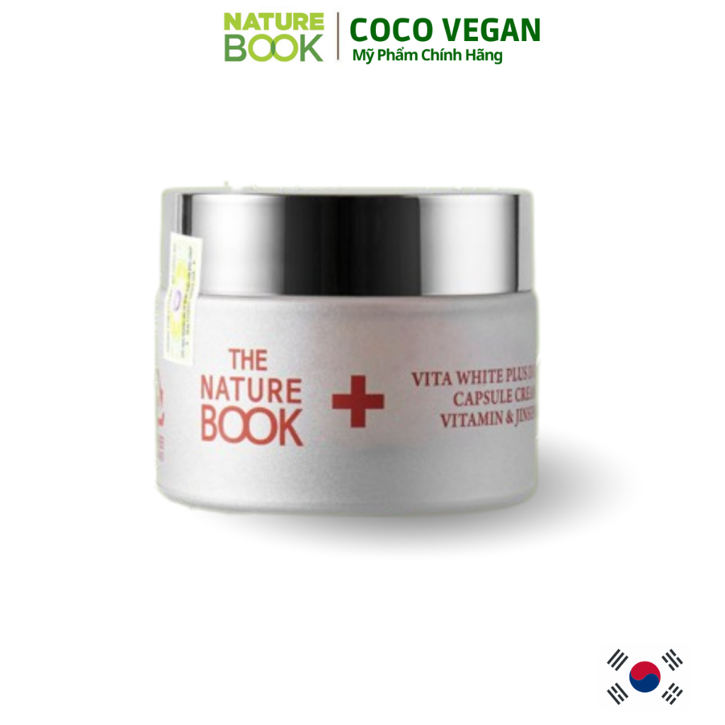Kem dưỡng trắng cấp ẩm da mặt ngày đêm, sáng da The Nature Book chính hãng Hàn Quốc 50g NCC COCO VEGAN