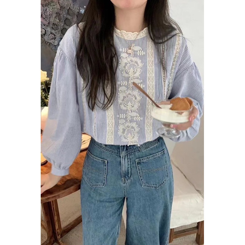 Áo sơ mi kẻ xanh