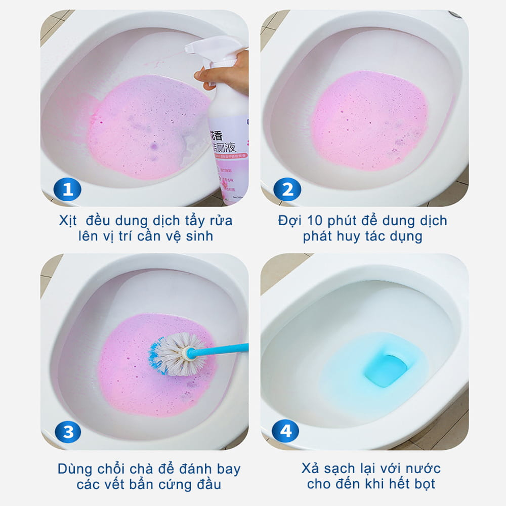 Chai xịt tẩy rửa bồn cầu nước hương hoa anh đào xịt vệ sinh nhà vệ sinh đa năng siêu sạch khử khuẩn 500ml HA01- GODWELL