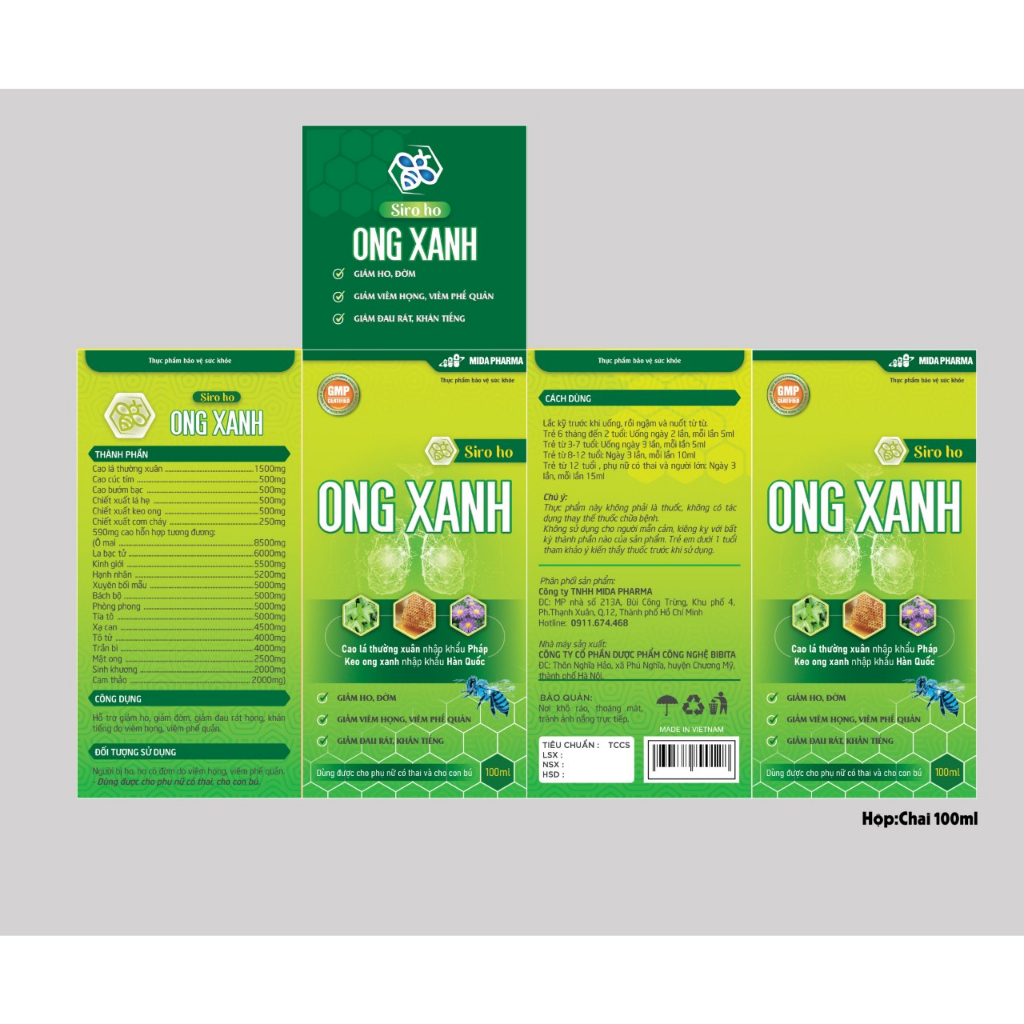 SIRO ONG XANH - GIÚP GIẢM HO LONG ĐỜM, KHẢN TIẾNG