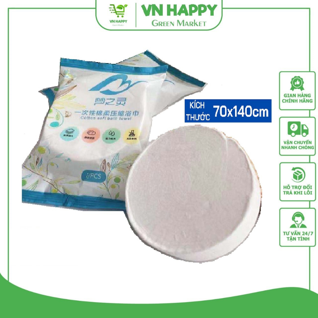 Khăn tắm nén 140 x 70cm dùng đi du lịch, dã ngoại...