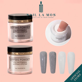 Bột nhúng trang trí móng hũ 20g - Bột rắc móng nail mịn nhũ phản quang màu trắng xám