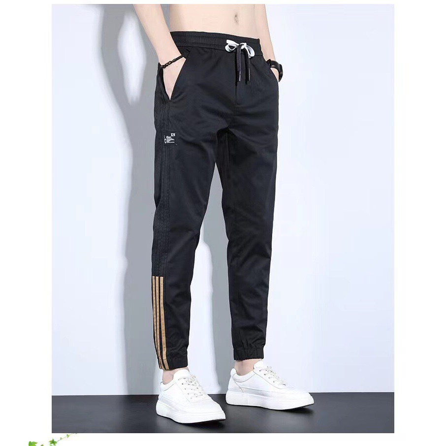 Quần Jogger Kaki Nam Chất Vải Co Giãn,Thiết kế Sọc,Thoáng Mát,Thấm Hút Mồ Hôi,Không Xù