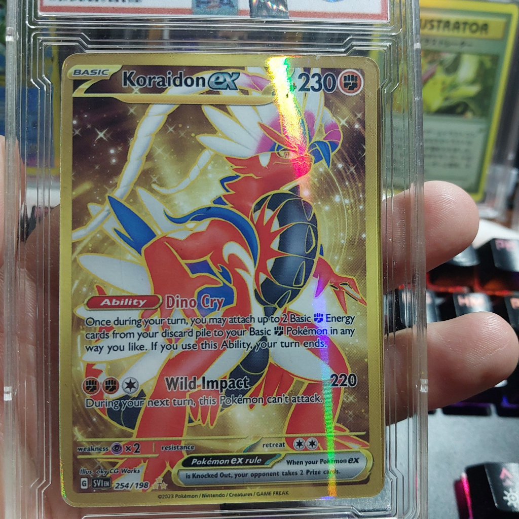 Card Pokemon Koraidon Ex 254 Pokemon Scarlet & Violet Xe đỏ Holo gold Tiếng Anh tặng bọc bảo vệ 1459 d36 19