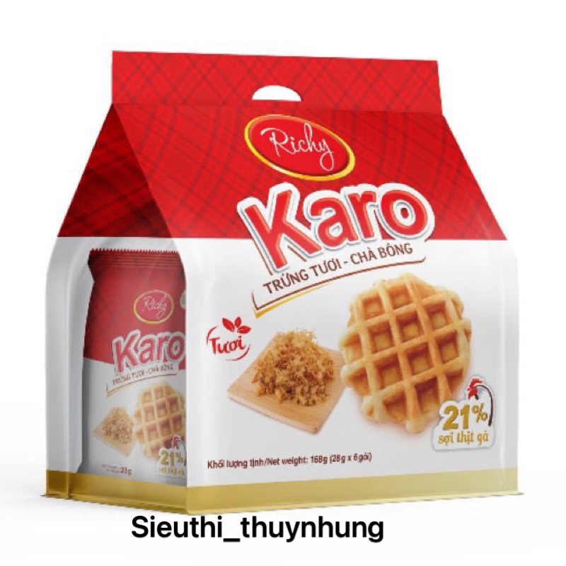 Bánh tươi chà bông karo richy bịch 6 Chiếc 156g